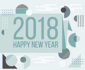 Flat Design New Year Card