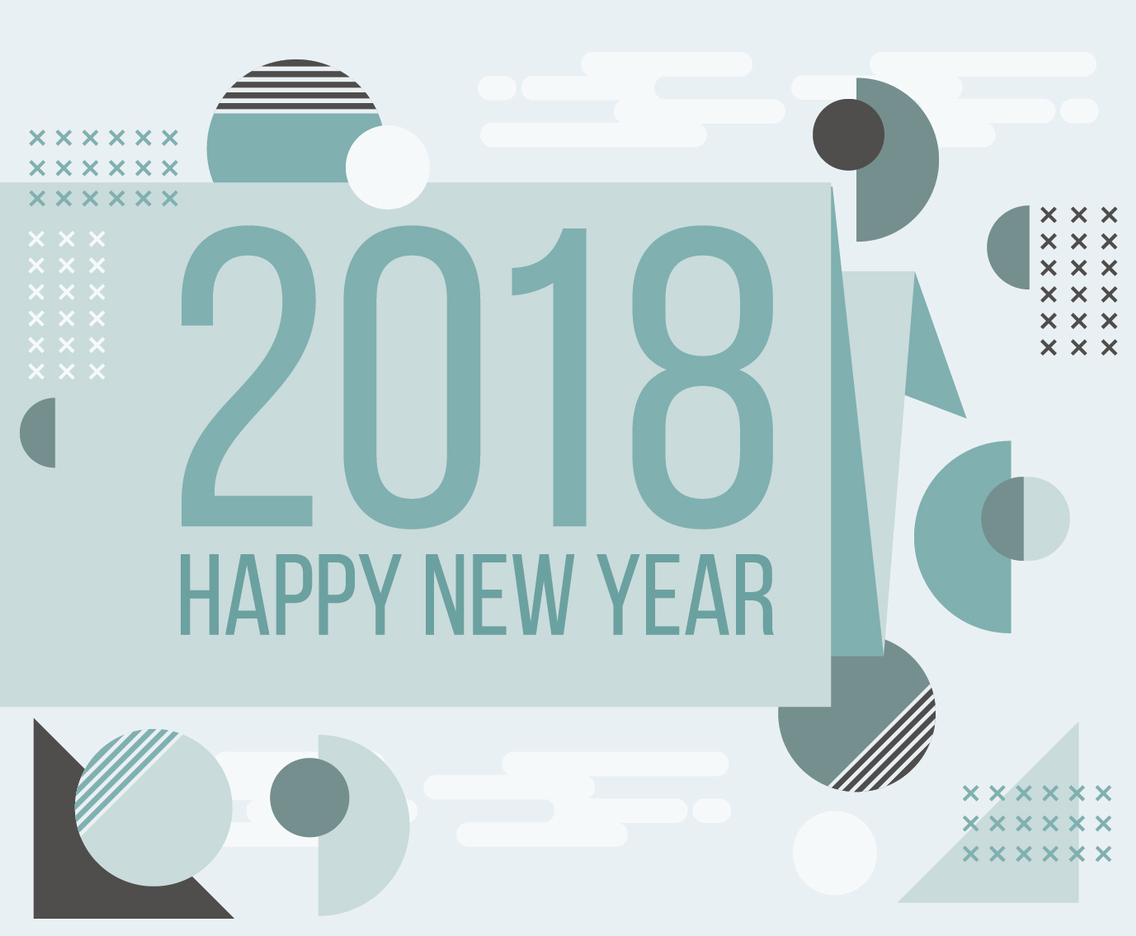 Flat Design New Year Card