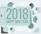 Flat Design New Year Card