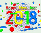 Flat Happy New Year 2018