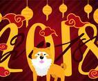 Year Of The Dog 2018 Background Illustration Vector