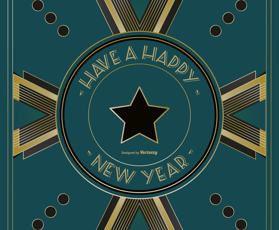 Art Deco Style New Year Illustration
