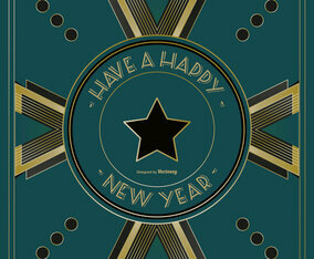 Art Deco Style New Year Illustration
