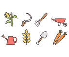 Agriculture doodle icon set