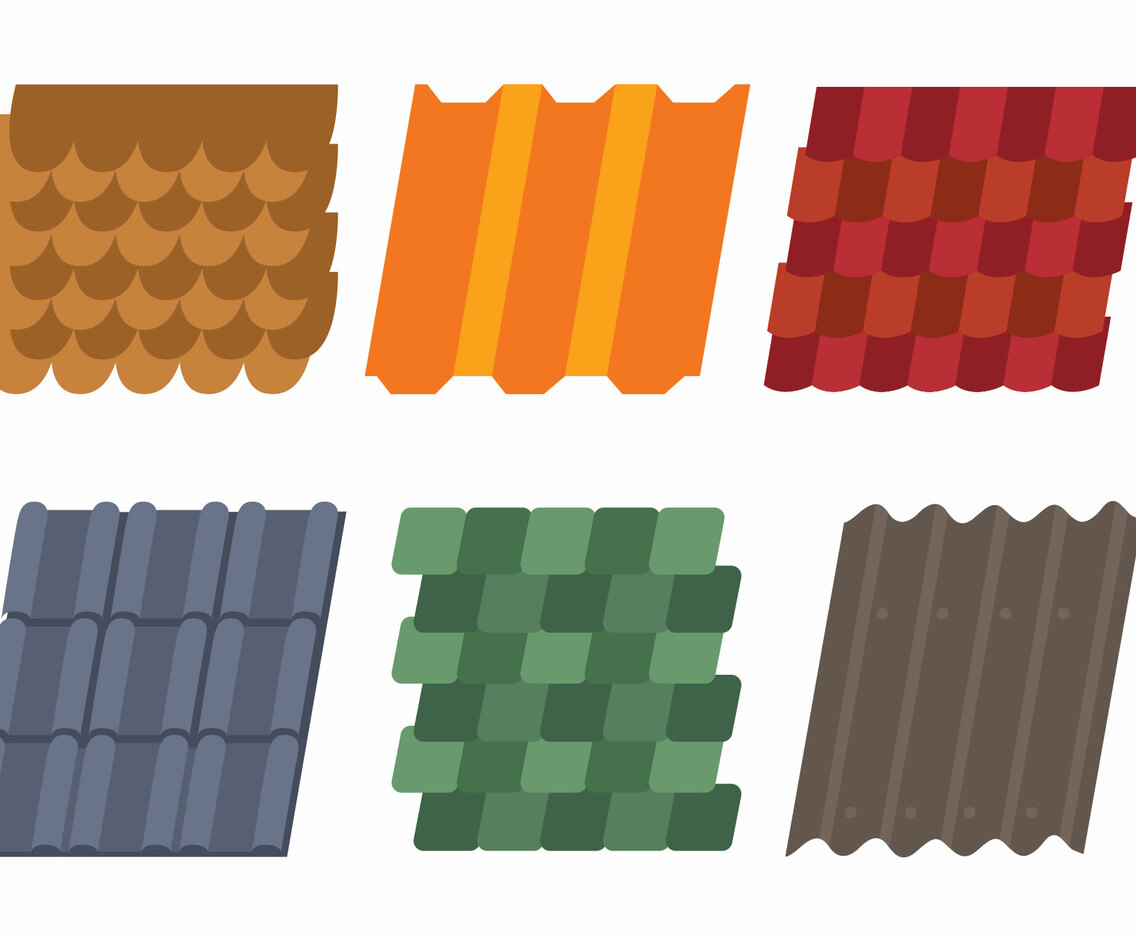 Roof Tile On White Vector