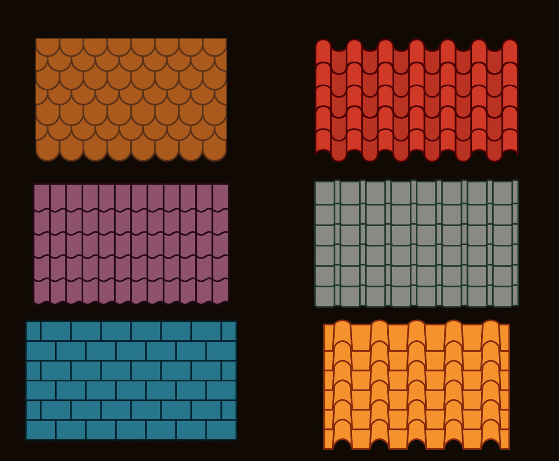 Roof Tile Collection Vector