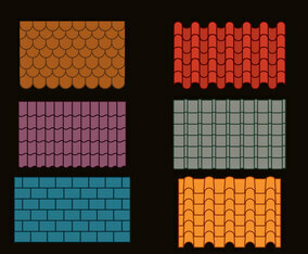 Roof Tile Collection Vector