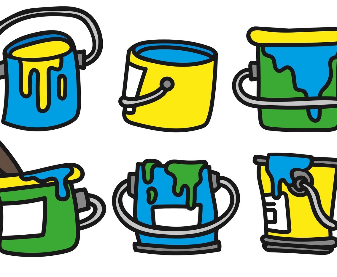 Vector Paint Pot Icon Set