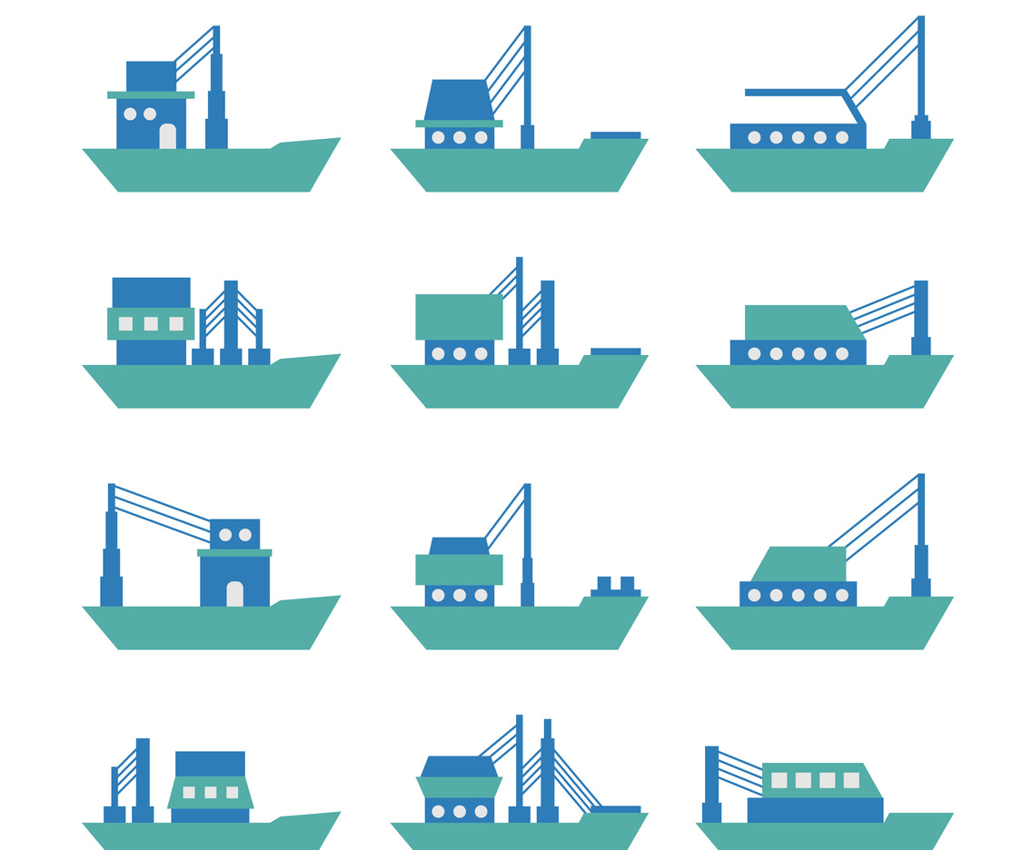 Tugboat Or Trawler Vector