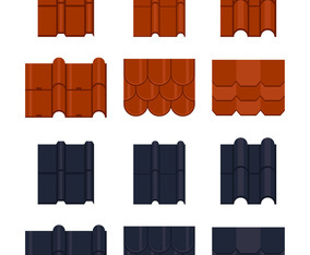 Roof Tile Vector Icons