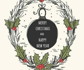 Hand Drawn Christmas Wreath Vector