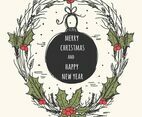 Hand Drawn Christmas Wreath Vector