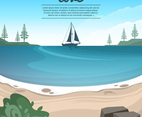 Beautiful Cove Beach Vector Illustration