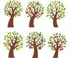 Free Fruits  Apple, Peach, Pear  Tree Vector