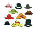 Free Hats Collection In Colorful Vector