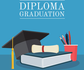 Diploma Graduation Set Vector