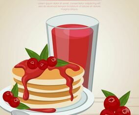 Cranberries Juice And Pancake Topings