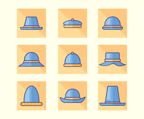 Flat Blue Hat Vectors