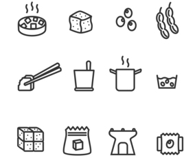 Soy Tofu Icons Vector