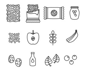 Granola Ingridients Vector Icon