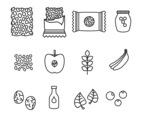 Granola Ingridients Vector Icon