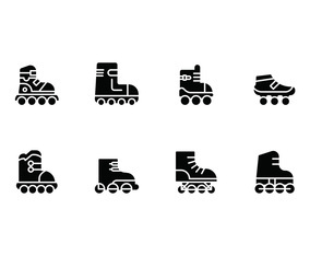 Rollerblade set vector icons