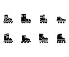 Rollerblade set vector icons