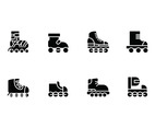 Rollerblade set vector icons