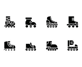 Rollerblade set vector icons