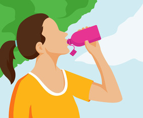 Woman drinking illustration