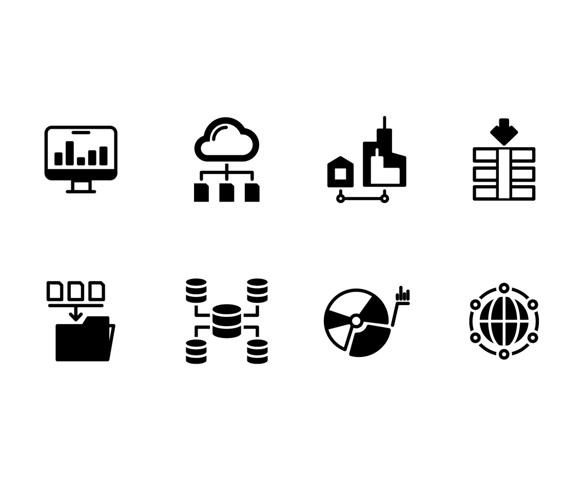 Database system set vector icon
