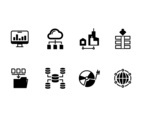 Database system set vector icon