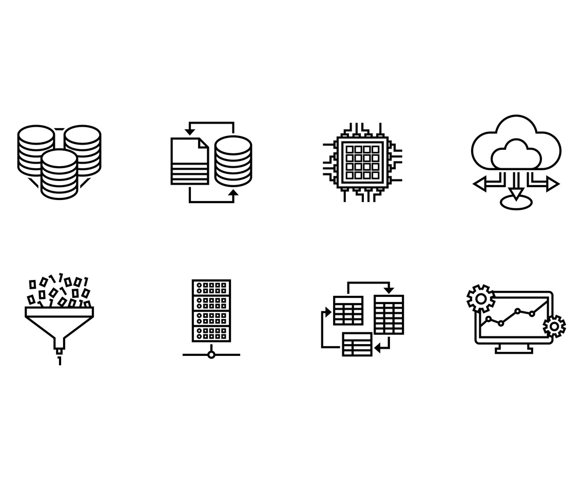 Database system set linear icon