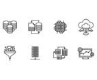 Database system set linear icon
