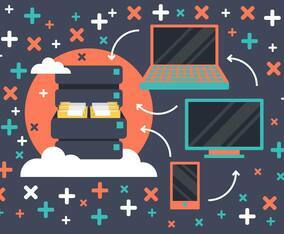 Data Base Cloud Flat Illustration