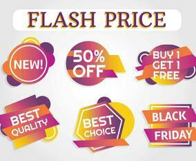 Free Price Flash Label Vector