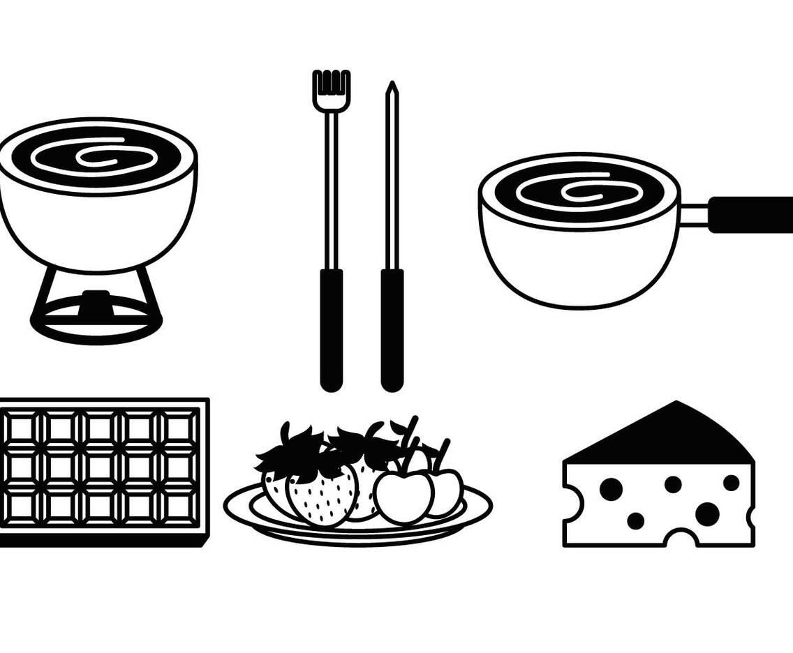 Fondue vector set