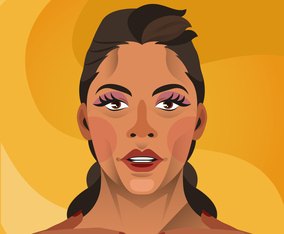 Beyonce Face Vector Cartoon Illustration