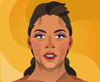 Beyonce Face Vector Cartoon Illustration