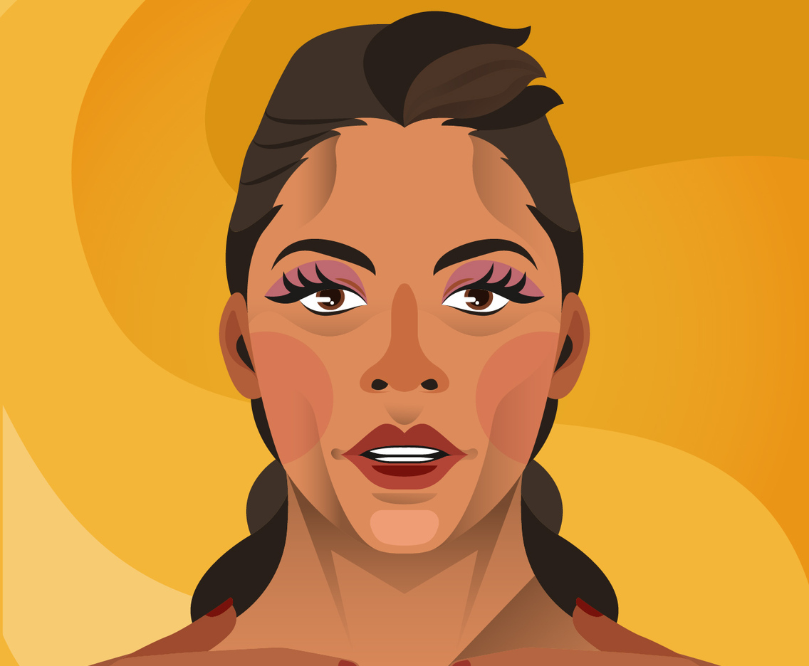 Beyonce Face Vector Cartoon Illustration