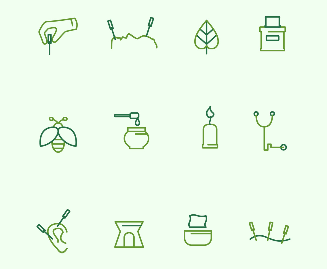 Alternative Acupuncture Medicine Thin Line Icon