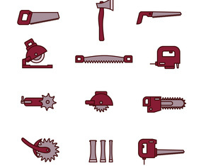 Lumberjack Line Icons