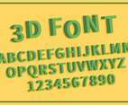 Free Green 3D Font Set Illustration