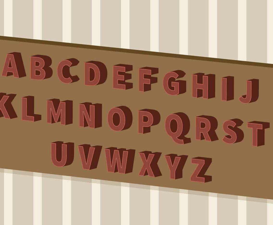 Free 3D Fonts Set Illustration