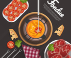 Fondue Food Vector Illustration Concept