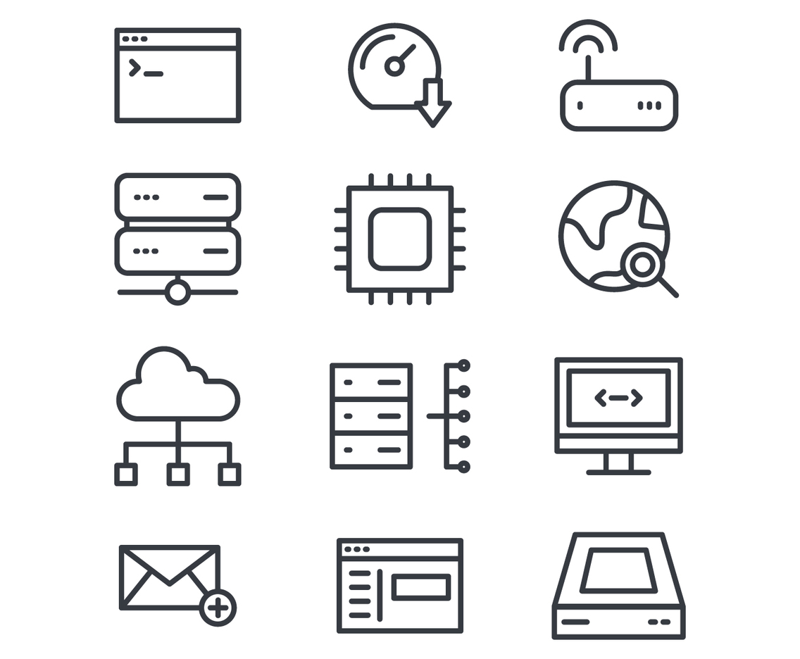 Black  White Domain Icons