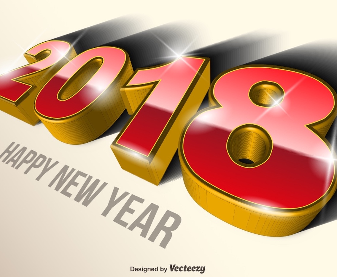 Modern 2018 Happy New Year Vector Colorful Background