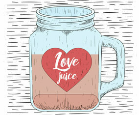 Free Hand Drawn Vector Love Jar