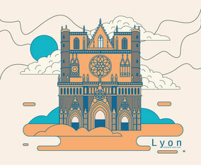 Lyon Cathedral Saint Jean Vector
