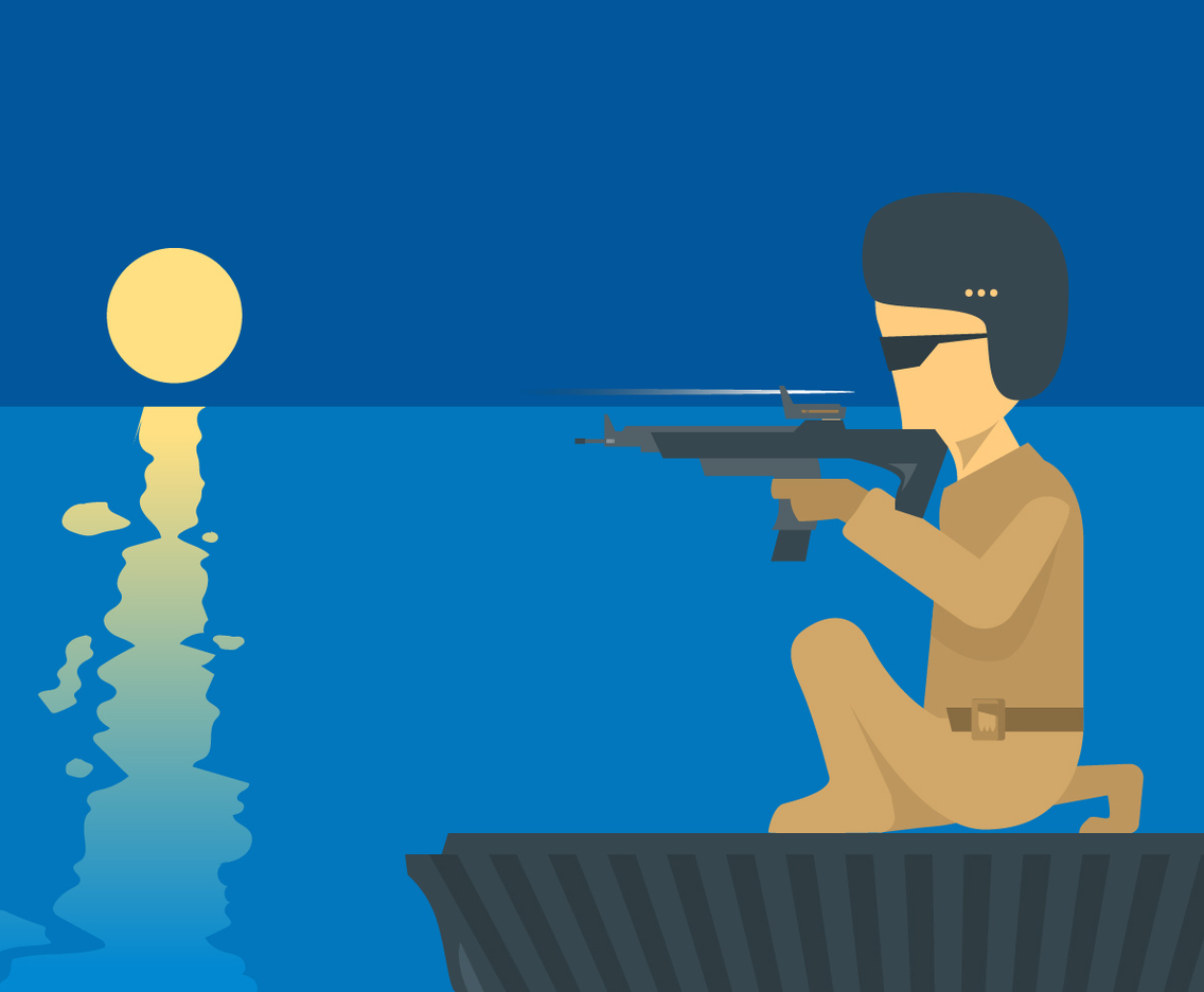 navy seal on top of the sea